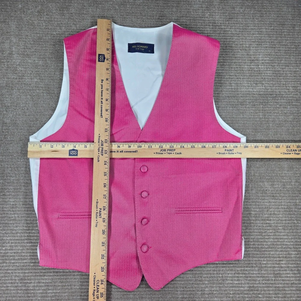 Mel Howard Mens S Pink Chevron Pattern Button‎ Front Formal Suit Vest